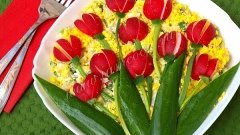 Рецепты салатов  Салат «Букет тюльпанов»