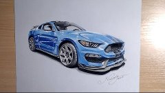 Shelby GT350R Mustang Drawing