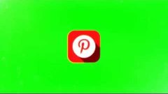 Pinterest Logo Animation - Green Screen Royalty Free Footage
