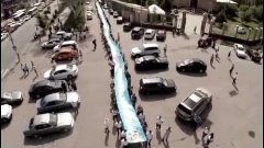 В Шымкенте пронесли 70-метровую ленту памяти ко Дню Победы
