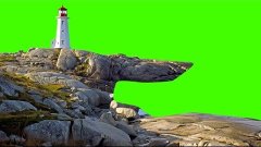 Lighthouse On the Coast - Green Screen Free Footage
