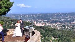 Wedding Couple with View of Grasse, France