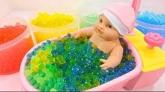 Trò chơi cho em bé búp bê tắm trong bồn tắm có hạt nở rất đẹ...