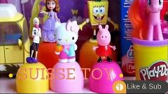 spongebob barbie surprise eggs play doh sofia the first hell...