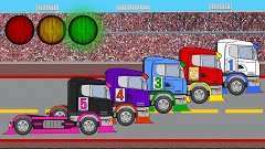 Racing Trucks. Race. Learn Numbers. Counting to 5. Learning ...