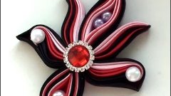 МК подвеска Канзаши Цветы и украшения из лент DIY Kanzashi R...