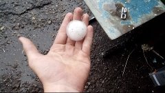 Huge hail in Russia Beach