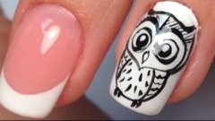 OWL Nail art design Nail EDUCATION AT HOME Nail EXTENSIONS T...