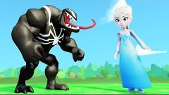 BATMAN &amp; Snow Queen Elsa from FROZEN COLORS &amp; Cars Lightning...