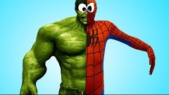 Spiderman Becomes HULK! w/ Frozen Elsa, Maleficent &amp; Anna! F...