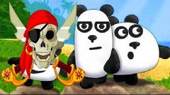 Три Панды Побег с пиратского корабля часть 1 - Мультик ИГРА