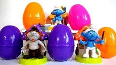 Распаковка Смурфики Яйца с Сюрпризом Unpacking Smurfs eggs w...