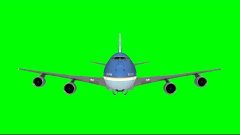 flying boeing 474 landing down in green screen free stock fo...
