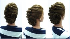 Прическа на Новый год. Плетение волос. Hairstyle for New Yea...