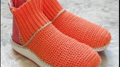 Ботинки Оранж - Crochet shoes - 1 часть - вязание крючком