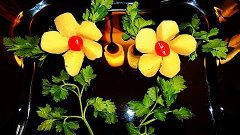 Цветок из сыра! Flower  of cheese! Украшения из сыра. Decora...