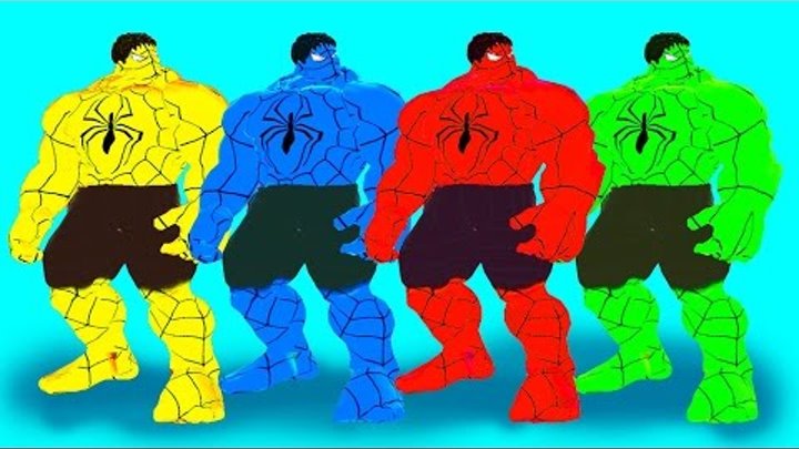 FUNNY SPIDER-HULK COLORS with Lightning Mcqueen CARS CRAZY SPIDER-HULK PARTY Nursery Rhymes Songs