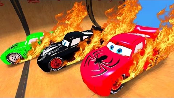 COLORS Lightning Mcqueen CARS & SPIDERMAN CRAZY FIRE PARTY Nursery Rhymes Songs