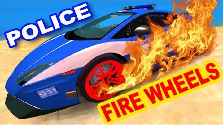 SPIDERMAN DRIVE SUPER POLICE CAR WITH FIRE WHEELS - Amazing Superheroes Fun Video Songs for Children