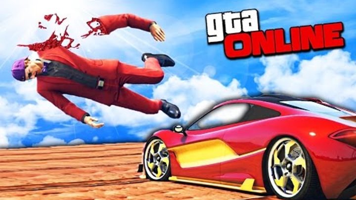 РАЗНЕСЛО НА ЧАСТИ МОЩНЫМ УДАРОМ МАШИНОЙ НА ДИКОЙ СКОРОСТИ В GTA 5 ONLINE