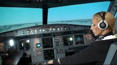 Стюардесса пытается посадить A320. Stewardess trying to land...