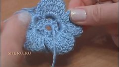 How to Crochet Layered Flower Урок 6 Вязать крючком Цветок у...