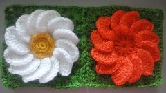 Цветок в квадрате Flower in a square Crochet