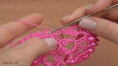 How To Make Crochet Tape Lace With Beads Урок 27 Нежное лент...