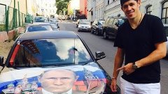 Прикол 2015 - Реакция ДПС на портрет Путина на капоте