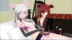 MMD x FNAF - Foxy and Mangle bite each other