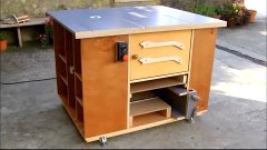Home made router table &amp; table saw cabinet / Fresadora- Circ...