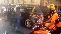 Водитель Range Rover против Байкеров. Жесть! (Range Rover vs...