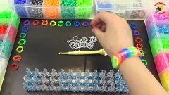 Браслет из резинок. Красивый и простой! Радугой / LOOM BANDS...