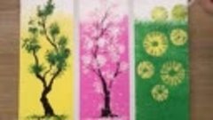 How to paint 3 Different Trees for Beginners _ Simple Acryli...