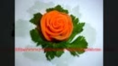 Роза из моркови. Flowers from carrots. Decoration of carrots
