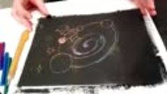 Мастер-класс Галактические картины в технике граттаж