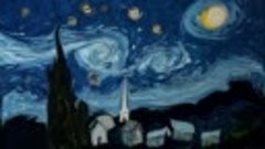Художник рисует Звёздную ночь Ван Гога на воде