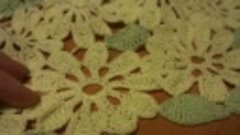 Цветочный мотив и листочек Flower and leaf motif Crochet