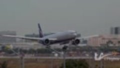 Посадка Boeing 777-300 а/к &quot;Аэрофлот&quot; в аэропорту Лос-Анджел...