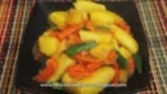 Ethiopian vegan food - potato and carrot Alicha recipe