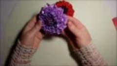 Канзаши, как сделать красивые цветы из лент,  лепесток &#39;зави...
