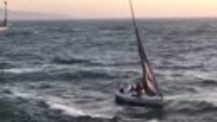 SAILORS CATAPULTED FROM BOAT AS THEY&#39;RE WASHED INTO PIER