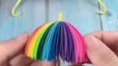 Разноцветные зонтики из бумаги