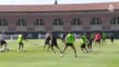 Intensity and ball work feature on fourth day of training at...