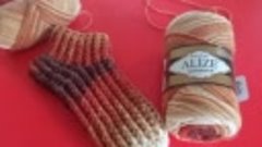 Носки-тапочки рельефной резинкой крючком