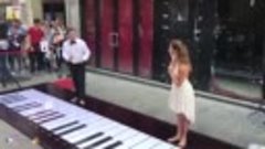A Couple Play Music Pink Panther Movie By Foot On the Street