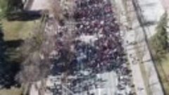 Так выглядит акция протеста в Кишинёве с дрона.