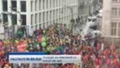 Proteste în Belgia. Mii de funcţionari publici au ieşit în s...