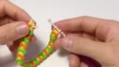 Браслет АРЬЯ крючком из резинок Rainbow Loom Bands.