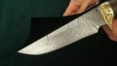 Нож Щука (дамасская сталь), рукоять венге - YouTube